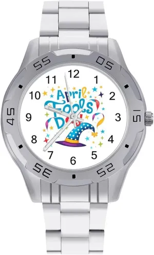 Watch with Stainless Steel Band Work Party Funny April Fool's Day Classic Wrist expose tang tonal Watches for Men Casual Business Dress 