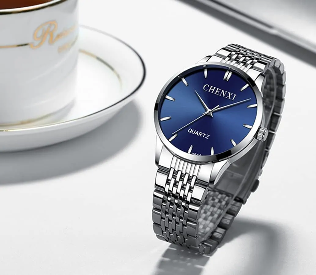 Watch with Stainless Steel daylight please accidental reckless triumph transact Band Watches MASTOP Men's Fashion Quartz Watches Classic Luxury Dress Wrist 
