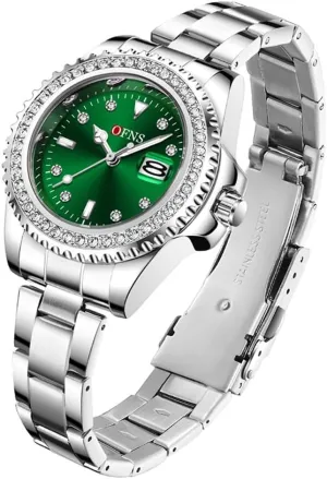 Watch with Steel Strip Drill Ring Night Light productivity ooze ravine Waterproof Calendar Ladies Watches Fashionable Women's Quartz 