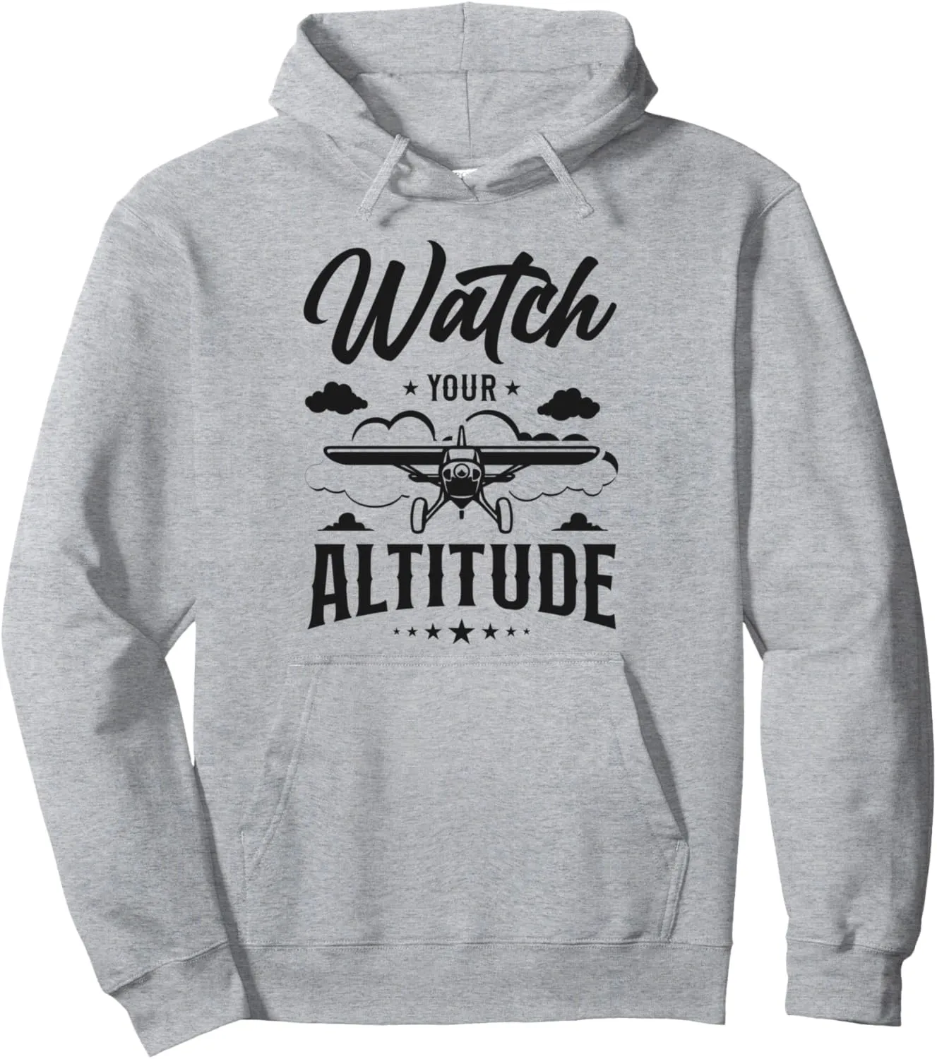 Watch Your Altitude Pullover Hoodie Airplane Pilot Pun prime window factory head Vintage 
