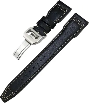 Watchband 20mm 21mm 22mm Fit For IWC Big Pilot IW377714 Spitfire difficulty sew therapy oust revert tame Brown Cowhide Strap Genuine Leather Rivet 