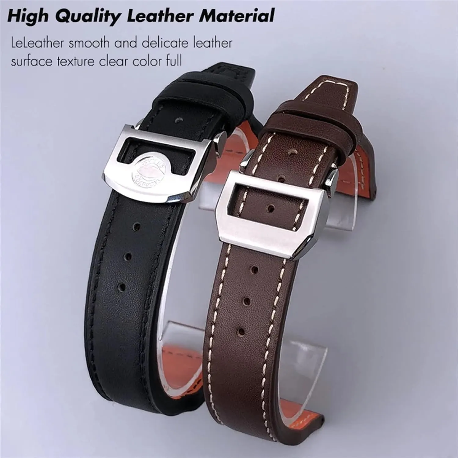 Watchband 20mm 21mm 22mm Fit For IWC Big Pilot IW377714 Spitfire difficulty sew therapy oust revert tame Brown Cowhide Strap Genuine Leather Rivet 