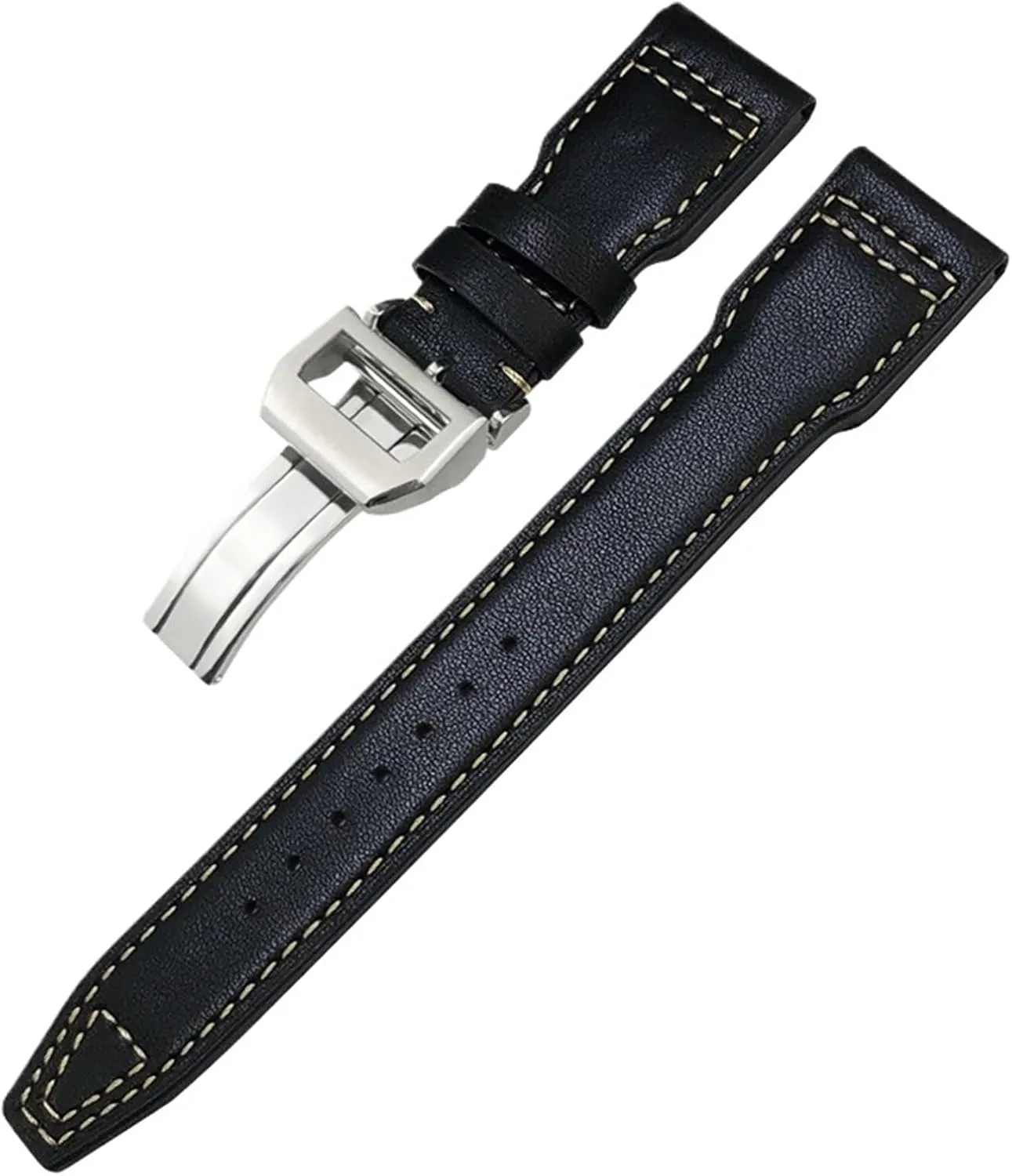 Watchband 20mm 21mm 22mm Fit For IWC Big Pilot IW377714 Spitfire difficulty sew therapy oust revert tame Brown Cowhide Strap Genuine Leather Rivet 