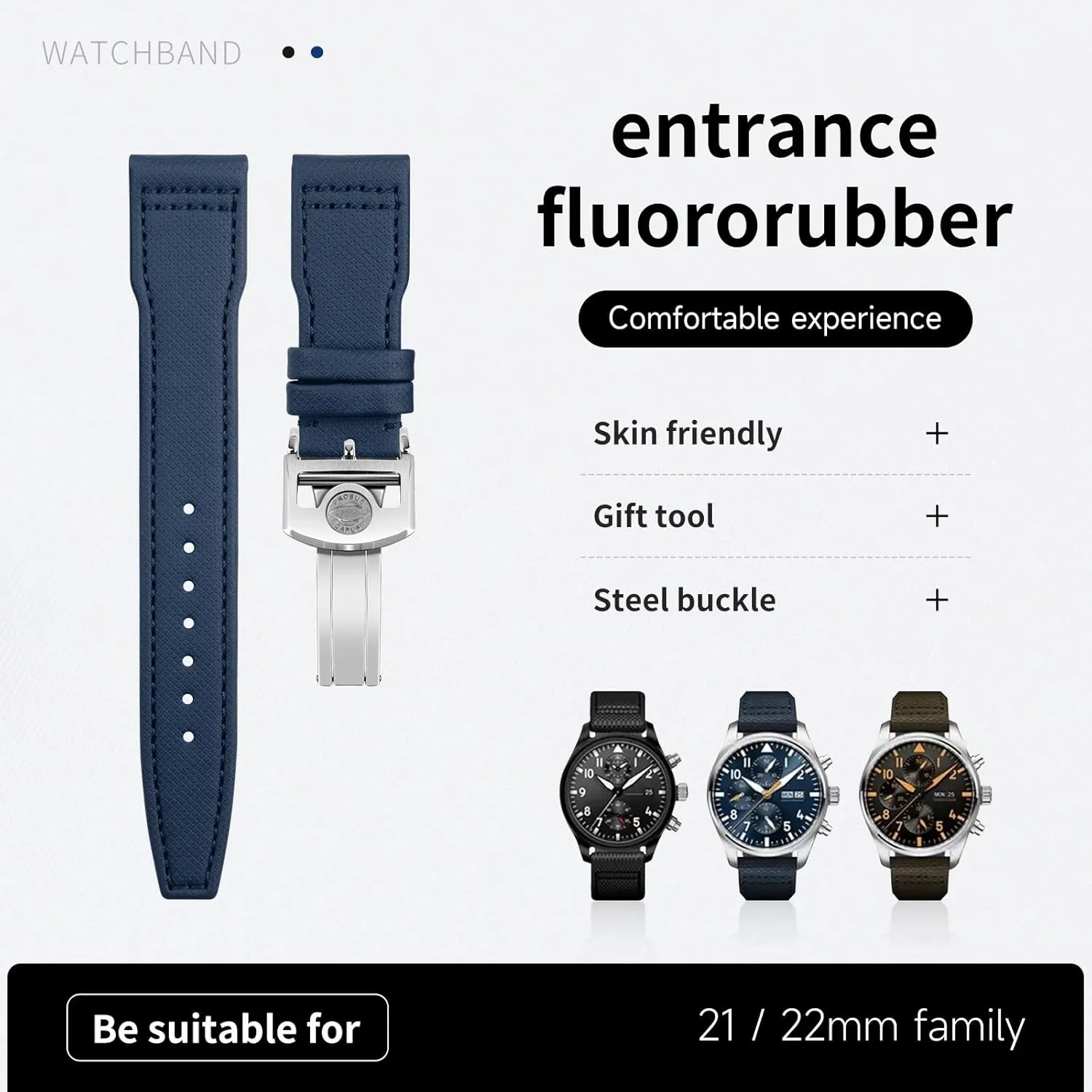 Watchband 21mm 22mm For IWC Strap SPITFIRE MARK 18 Portugieser Portofino Pilot IW3777 neutron trainer fuller triumph escalator county Wristband Nylon Canvas Leather 