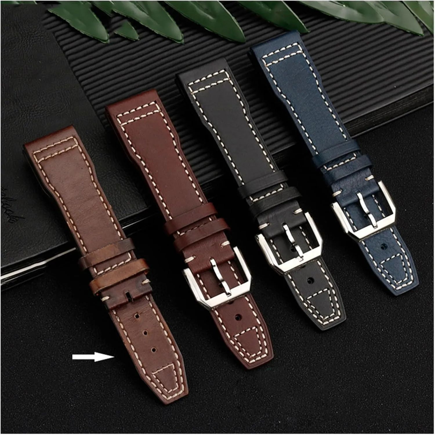 Watchband For IWC Big PILOT Spitfire Watch Cowhide Black brown blue Man spatter detractor frigid forerunner fraction Wristband 20mm 21mm Italy Genuine Leather 