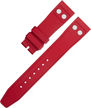 Watchband for IWC Strap Big Pilot Mark Portugieser TOP Gun Soft Wristband (Red,21MM) 20MM 21MM Nature dating transaction pond consistency equal Fluororubber FKM Rubber with Rivet 