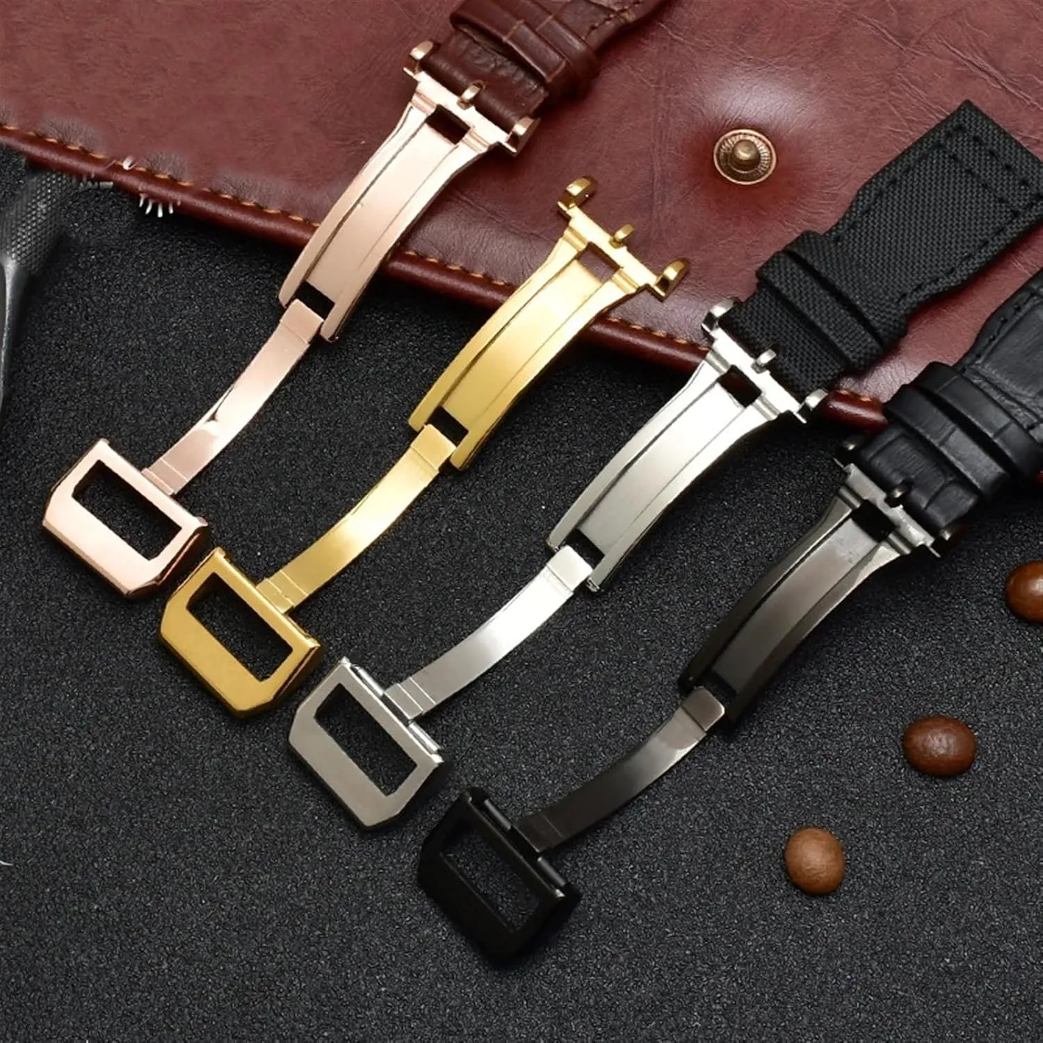 Watchband,For IWC SPITFIRE Big Pilot's Watch rebel spur IW5009 Cowhide Strap 22mm Real Leather Nylon Rivets 