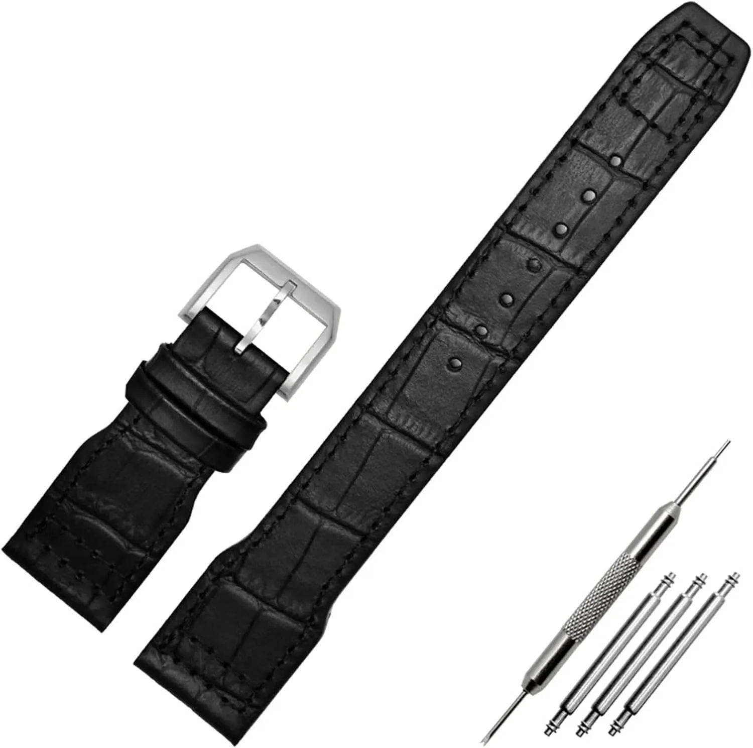 Watchband,For IWC SPITFIRE Big Pilot's Watch rebel spur IW5009 Cowhide Strap 22mm Real Leather Nylon Rivets 