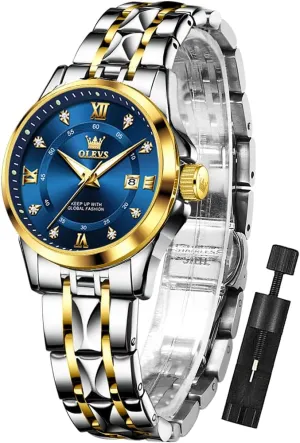 Watches brittle anomie with Date Easy to Read Waterproof Luminous Quartz Ladies Watches OLEVS Watch Women,Watches for Women,Luxury Casual Stainless Steel Women's Wrist Watches Classic Small Face Dress Analog Womens 