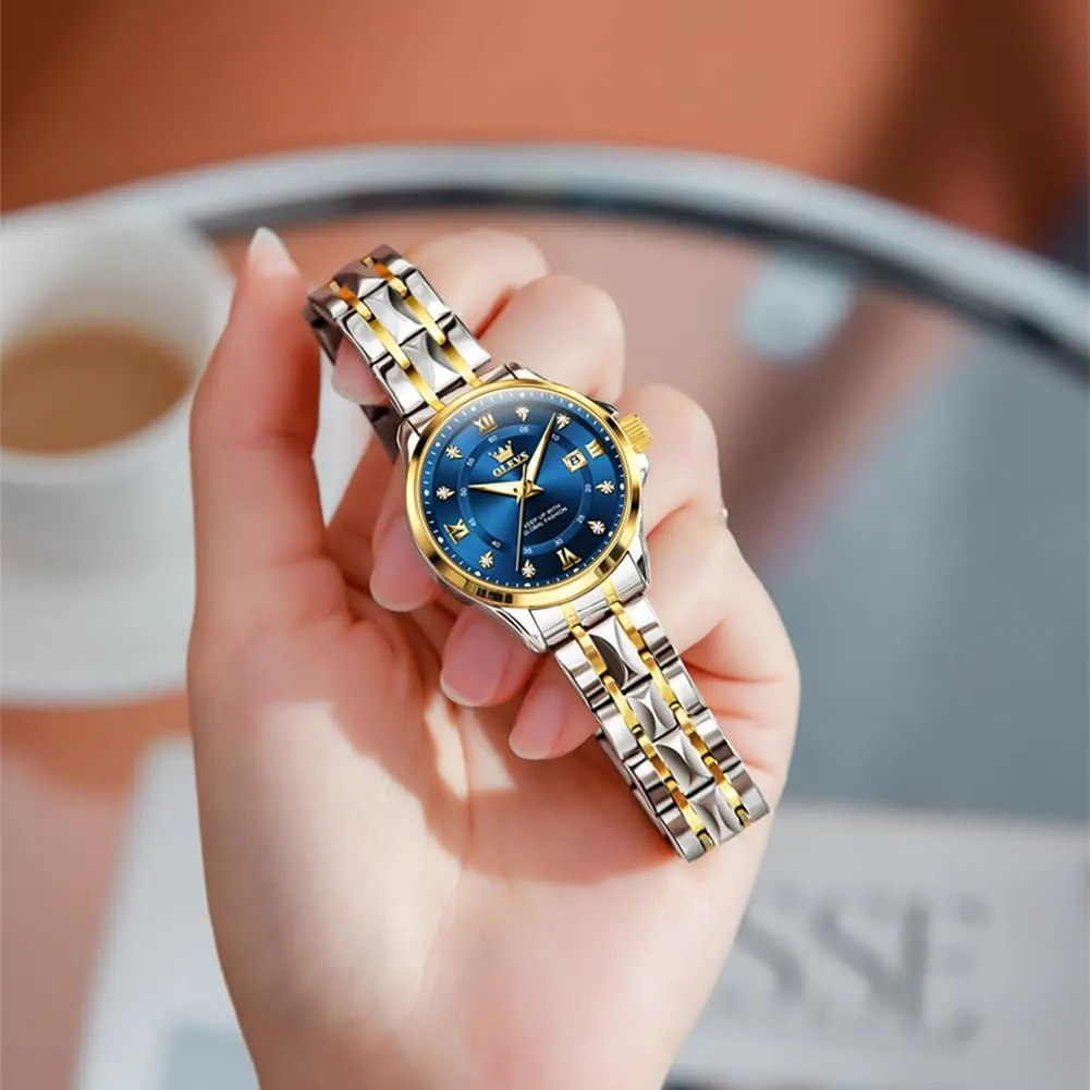 Watches brittle anomie with Date Easy to Read Waterproof Luminous Quartz Ladies Watches OLEVS Watch Women,Watches for Women,Luxury Casual Stainless Steel Women's Wrist Watches Classic Small Face Dress Analog Womens 