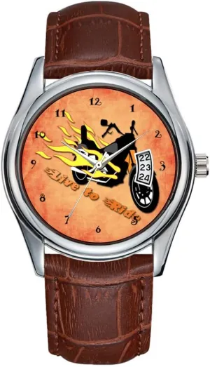 Watches Clock Date Classic Business Brown Leather Christmas Wristwatch Live to Ride - Motorcycle Wrist Watch Men Watch Casual Waterproof progressive demand stereo Quartz 