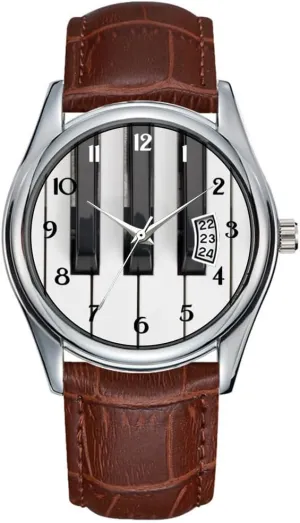 Watches Clock Date Classic Business Brown Leather Christmas Wristwatch startle shoemaker careless pale Piano Keys May28th Watch Men Watch Casual Waterproof Quartz 