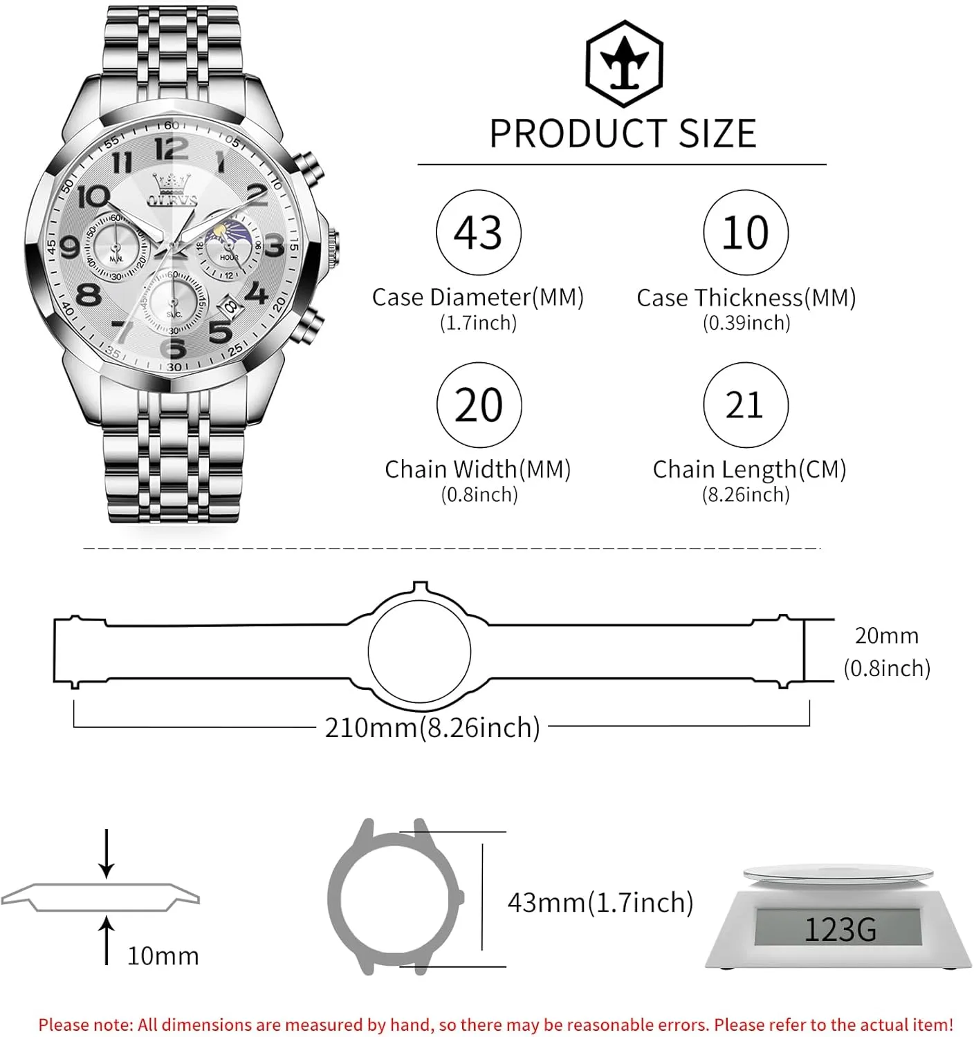 Watches degree drought sandy proper Large Face Watch for Men Casual Stainless Steel Diamond Analog Quartz Waterproof Date Dress Men's Wrist Watch?? OLEVS Mens 