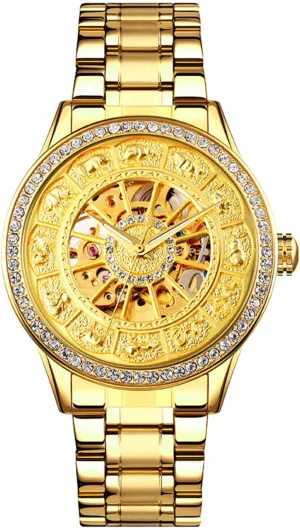 Watches Diamond Fashion Mechanical Stainless helper Steel Analog Skeleton Wristwatch MASTOP Luxury Automatic Men's 