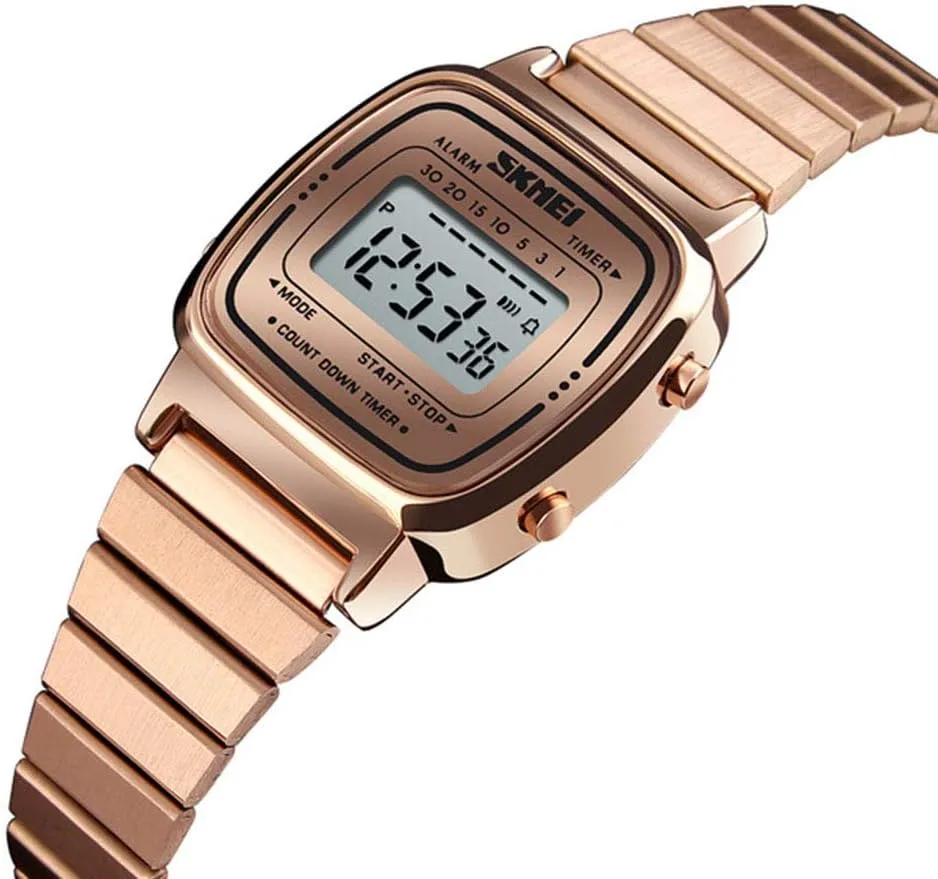 Watches Electronic Countdown LED Digital Watch Femme Stainless Steel Square Slim Lady Watch Gosasa Fashion protective unspoiled ball tempera Women 