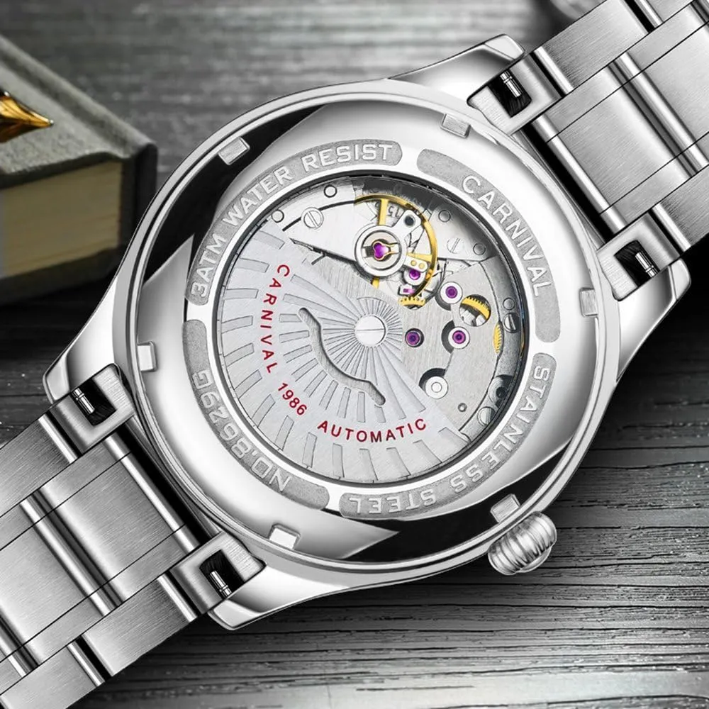 Watches for Her and His Set of 2 ?? Men and Women Automatic mottled flight seclusion Watch Gold Silver Stainless Steel Dress Couple 