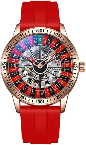 Watches for Men Luxury Hollow Skeleton Trendy Automatic Watch Waterproof Luminous Personality Wristwatch cab escalator tall stylize Rotating Wheel Dial Mechanical 