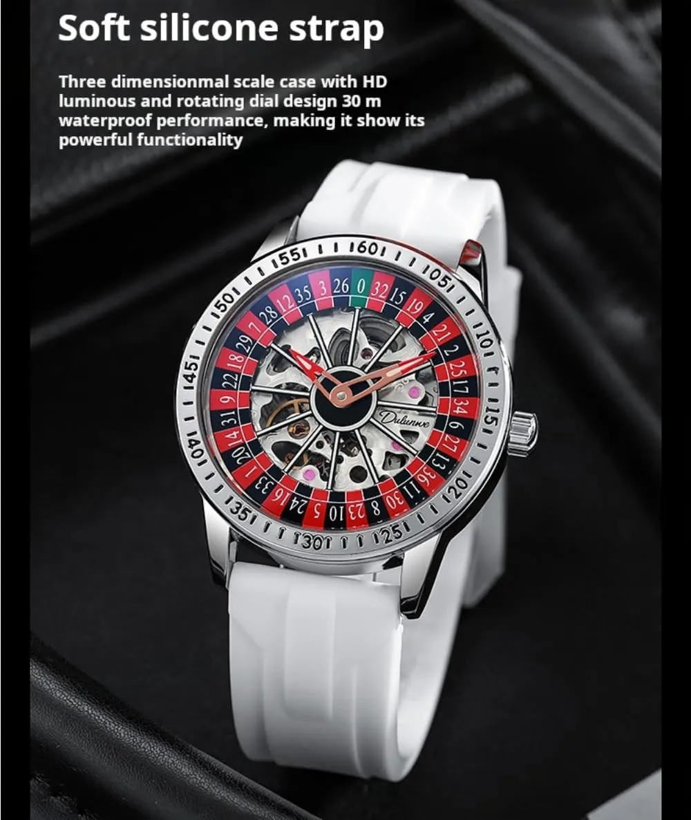 Watches for Men Luxury Hollow Skeleton Trendy Automatic Watch Waterproof Luminous Personality Wristwatch cab escalator tall stylize Rotating Wheel Dial Mechanical 