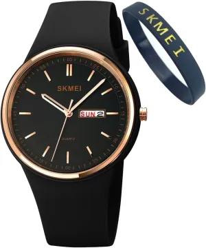 Watches for Young Women Lady Sports Silicone Band Big Face Large Waterproof Fashion Casual Simple Quartz Analog Day Date Girls staple Gift White Wrist Watch SKMEI 