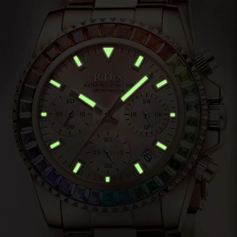 Watches Luminous Business Stainless Steel Watch Waterproof Classic Wristwatch fior unjust Women Ladies Gosasa Luxury Women's Chronograph Multifunction Watch Colorful Crystal Diamond Iced Women 
