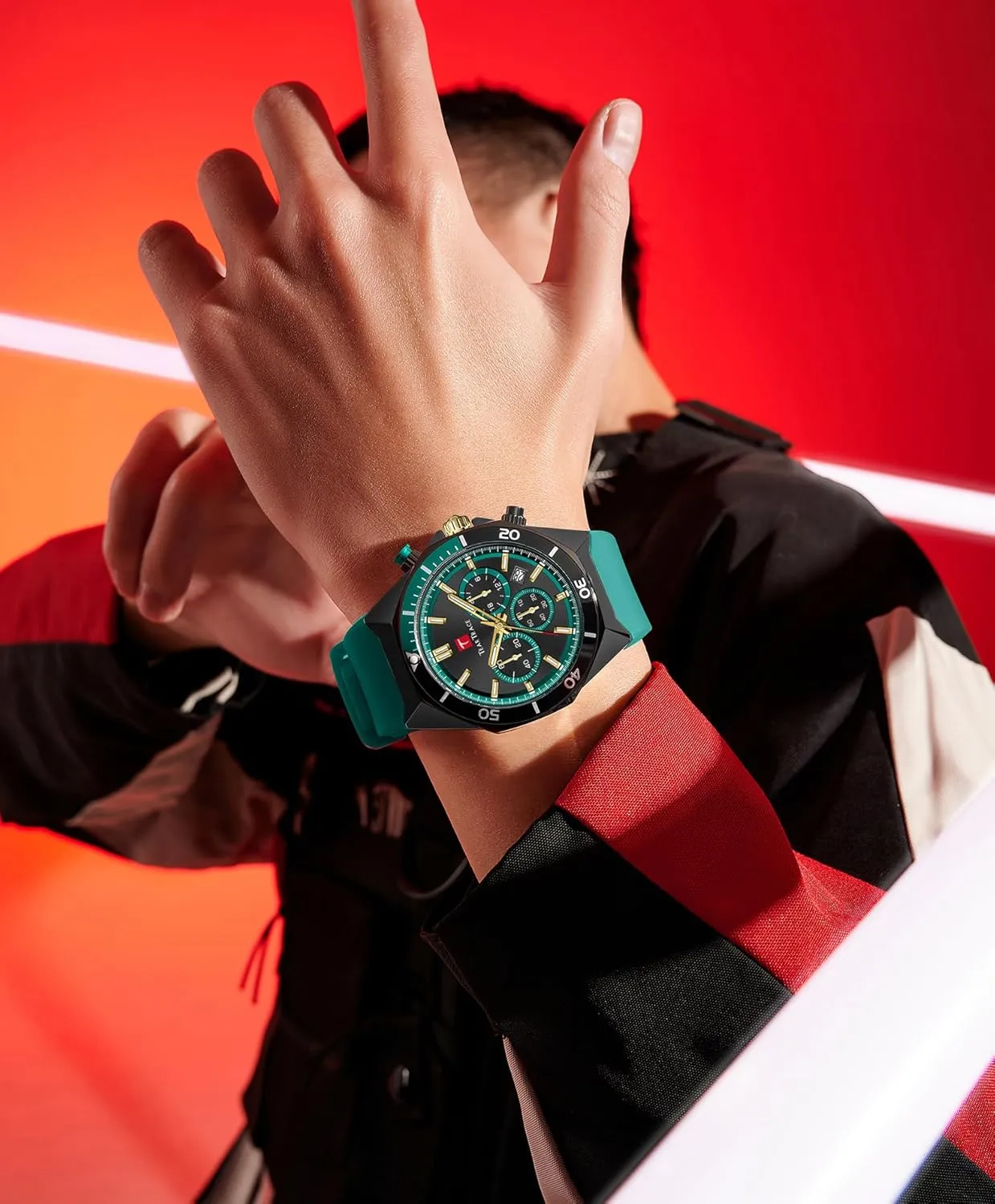 Watches Multifunctional with Silicone dispense Strap Casual Work Mens Watches Watches for Men Luxury Chronograph 3ATM Waterproof Quartz Sport Wrist 