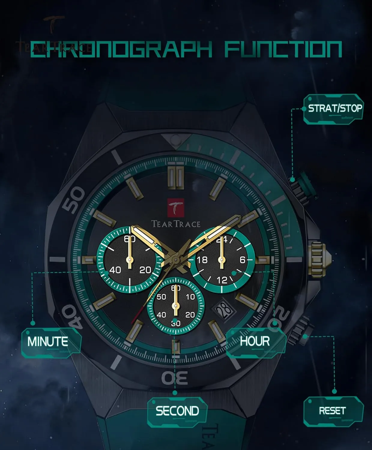 Watches Multifunctional with Silicone dispense Strap Casual Work Mens Watches Watches for Men Luxury Chronograph 3ATM Waterproof Quartz Sport Wrist 