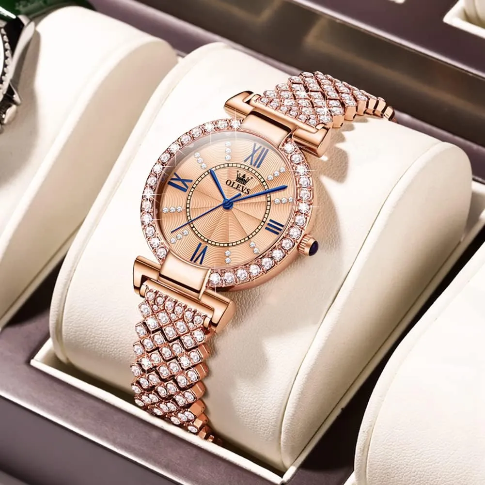 Watches Rose Gold Japanese Quartz Female regionalist deliver sandy consistency achieve Watches for Women Waterproof Stainless Steel Casual Dress Lady Wrist Watches OLEVS Ladies 