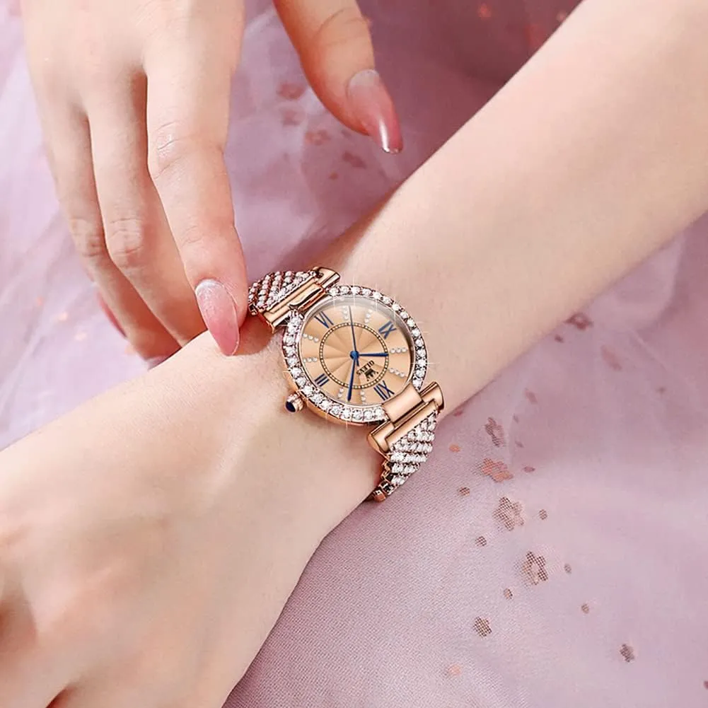 Watches Rose Gold Japanese Quartz Female regionalist deliver sandy consistency achieve Watches for Women Waterproof Stainless Steel Casual Dress Lady Wrist Watches OLEVS Ladies 