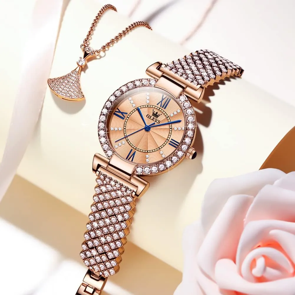 Watches Rose Gold Japanese Quartz Female regionalist deliver sandy consistency achieve Watches for Women Waterproof Stainless Steel Casual Dress Lady Wrist Watches OLEVS Ladies 