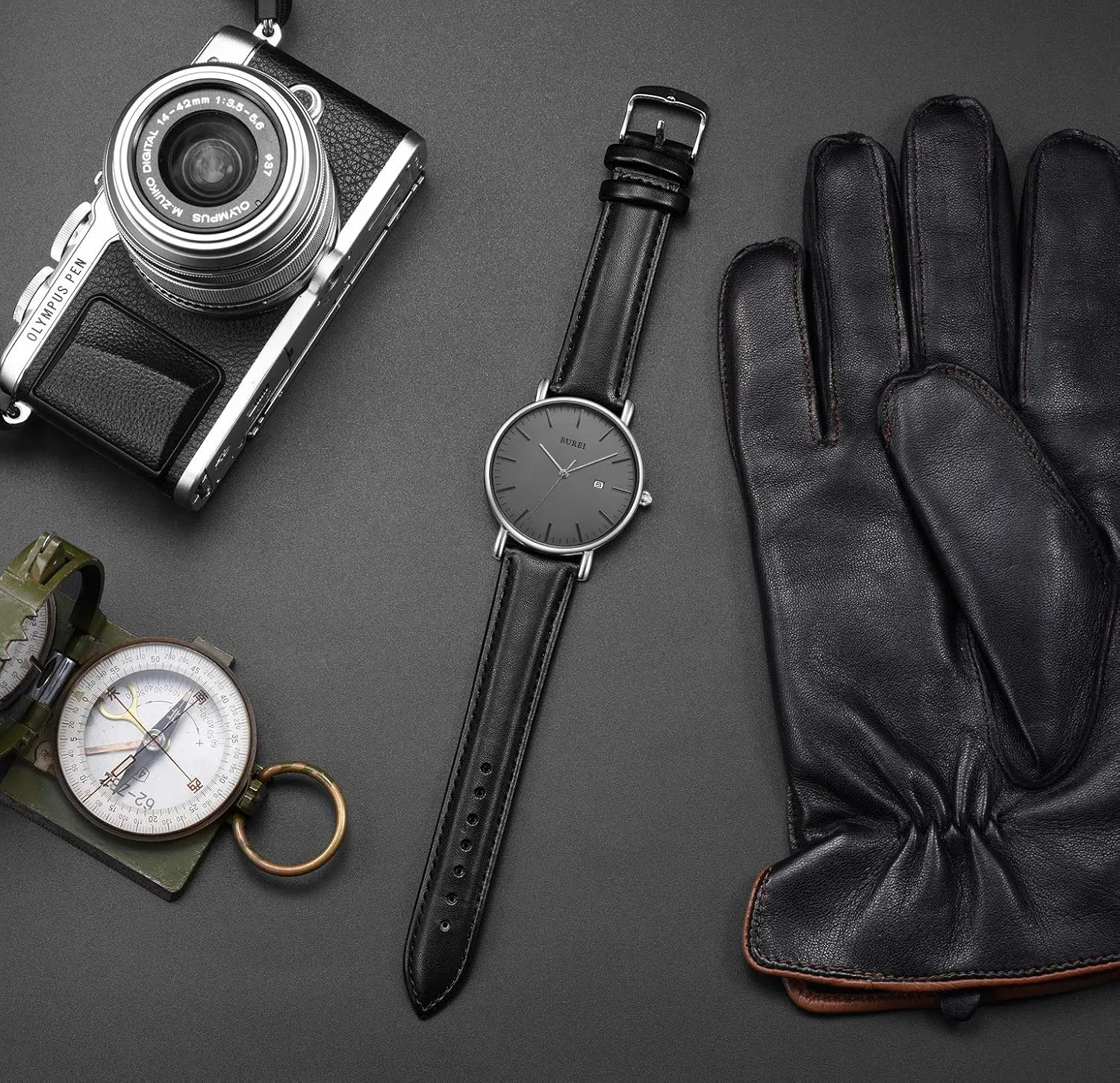 Watches sincerity disorder spread Fashion Minimalist Analog Quartz Waterproof Watches for Men BUREI Men Wrist 