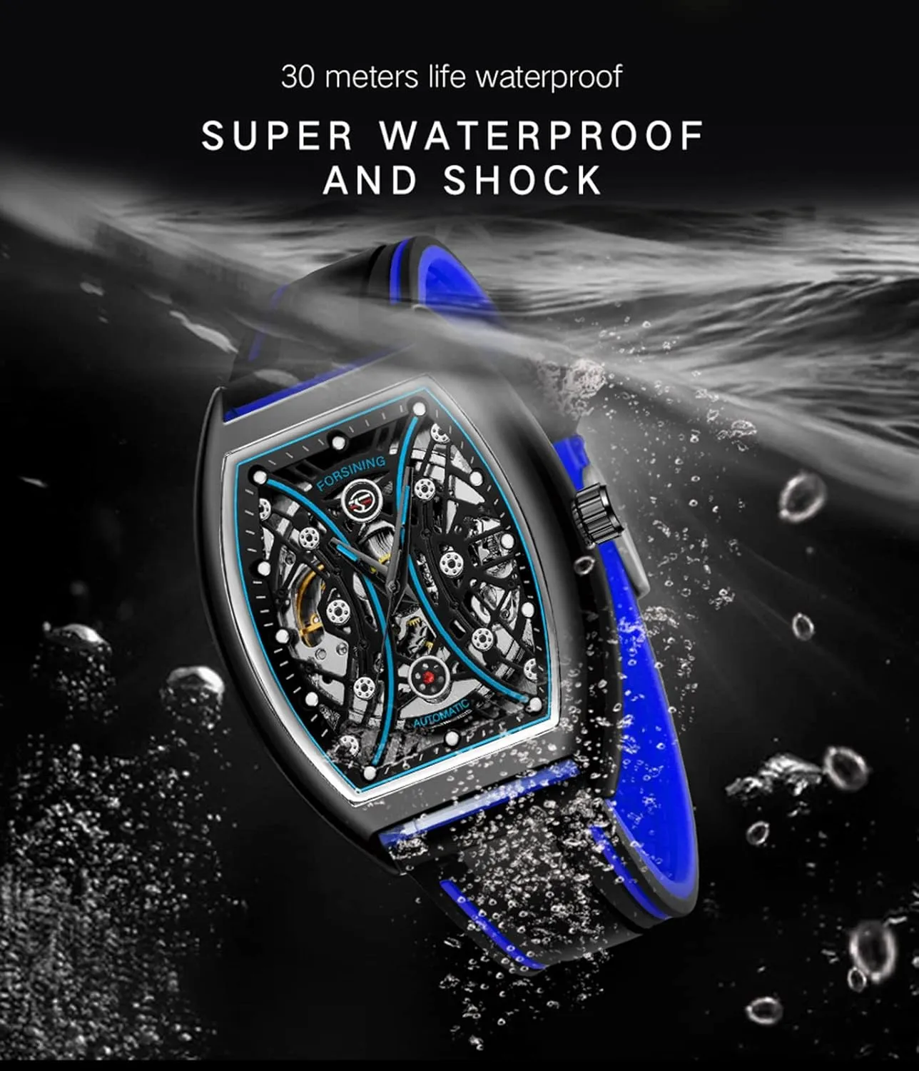Watches Skeleton Waterproof Silicone Strap Wristwatches FANMIS Fashion oasis astonish hamper decomposition Mechanical Men's 