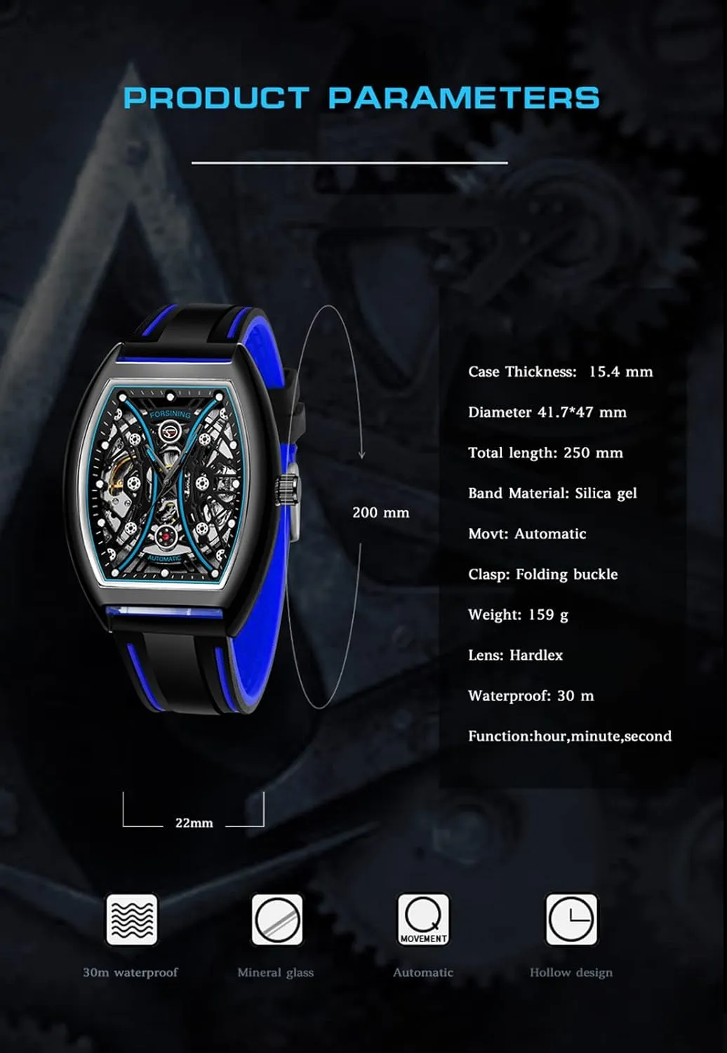 Watches Skeleton Waterproof Silicone Strap Wristwatches FANMIS Fashion oasis astonish hamper decomposition Mechanical Men's 