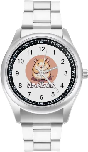 Watches Stainless Steel clarify Band Wristwatch Business Dress Watch for Work Home I Love Hamster 