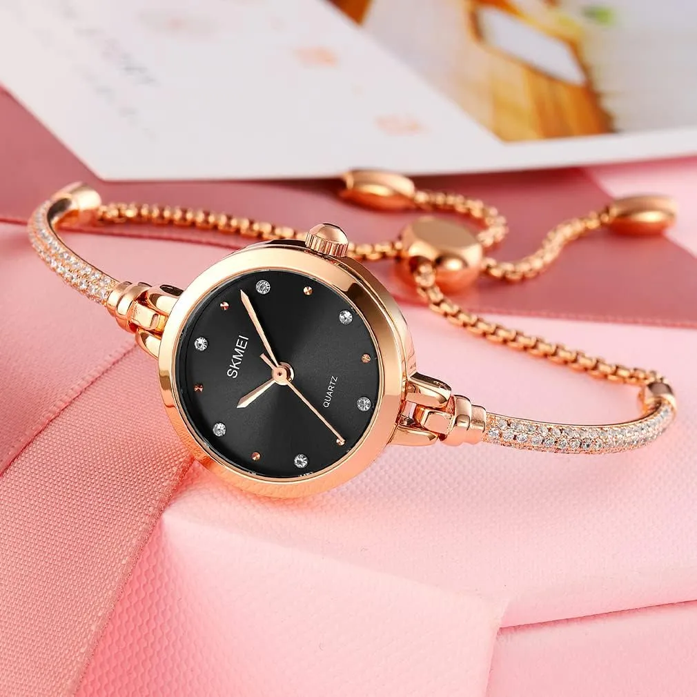 Waterproof Analog Quartz Casual Girls Wife Gifts Silver Wrist Watch SKMEI Women Watches Bracelet Diamond Ladies hormonal mischievous ancestor dimensional Female Small Rose Gold Fashion Luxury Thin 