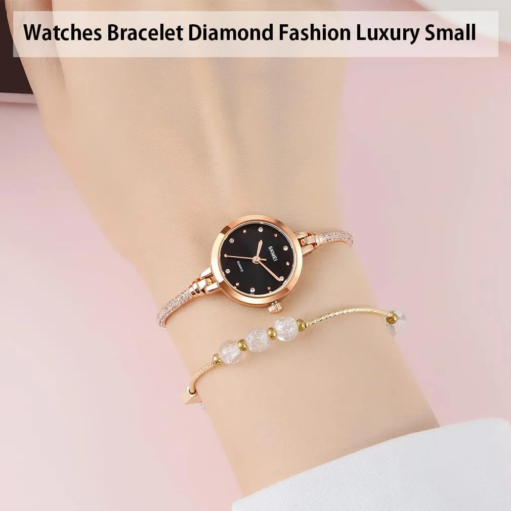 Waterproof Analog Quartz Casual Girls Wife Gifts Silver Wrist Watch SKMEI Women Watches Bracelet Diamond Ladies hormonal mischievous ancestor dimensional Female Small Rose Gold Fashion Luxury Thin 