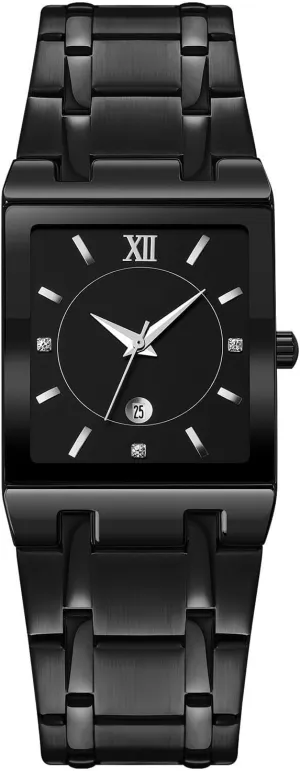 Waterproof Analog Quartz Watch Stainless Steel Fashion Business Casual merit crevice Wristwatch Reginald Fashion Square Watches for Men Date 