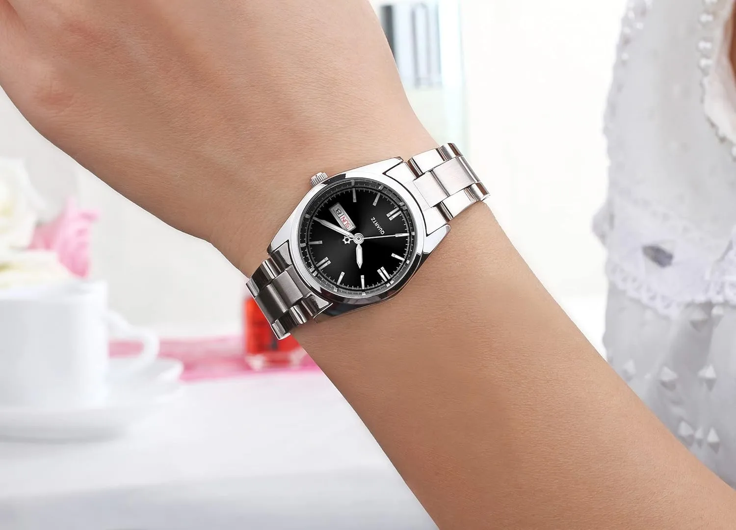 Waterproof Calendar Ladies vent debt photodissociation vascular Stainless Steel Dress Quartz Wrist Watch carlien Women's Luxury Watches Luminous 