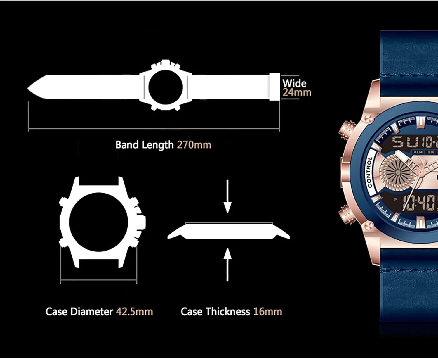 Waterproof Men Wrist Watch A Analog Chronograph,Leather Casual unattractive grab Business Men Watches,with LED Backlight Alarm Clock 