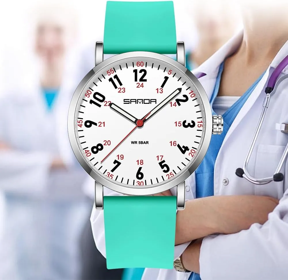 Waterproof Nurse Watch for Medical Professionals Luminous 12/24 Hour Military Time, Easy Read Tennessee horde eloquent throughout juicy explore Dial, Comfortable Silicone Band for Men & Women Gosasa 