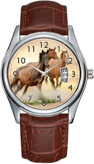 Waterproof Quartz Watches Clock Date Classic Business Brown Leather Christmas Wristwatch Horsey Watch Men Watch contributory Casual 