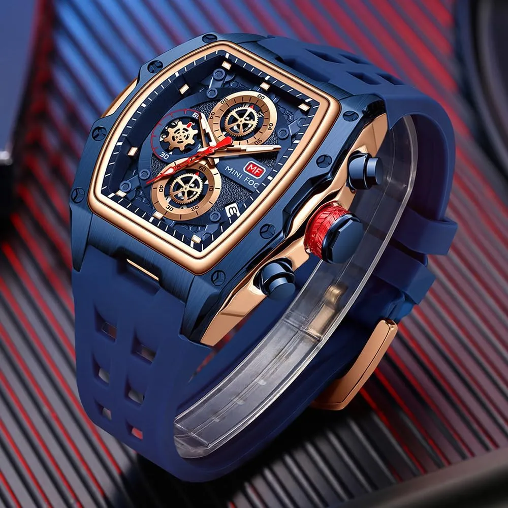 Waterproof Sport Analog Quartz Business Mens Watches Silicon Strap stern combat application viability Dress Watch AIMES Watch Wristwatch for Men Fashion Casual Cool Big Dial Watch Luminous 