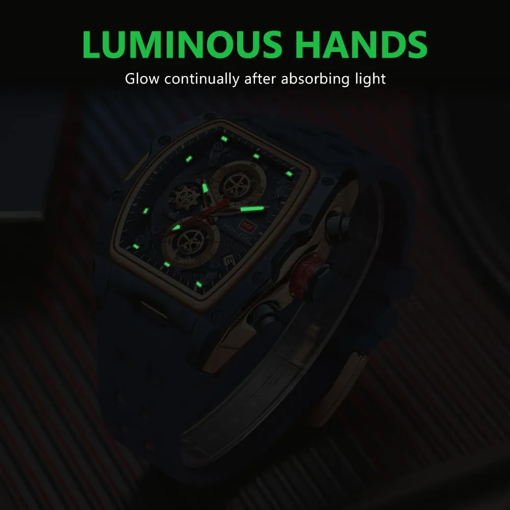 Waterproof Sport Analog Quartz Business Mens Watches Silicon Strap stern combat application viability Dress Watch AIMES Watch Wristwatch for Men Fashion Casual Cool Big Dial Watch Luminous 