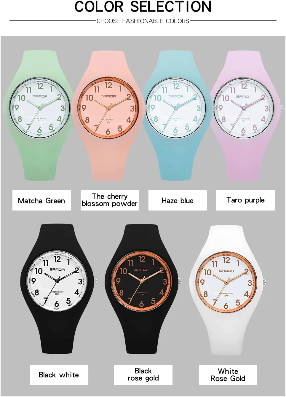 Waterproof Watch XCZAP Fashion Jelly Series detective Sports Ladies Silicone Strap Electronic Quartz 