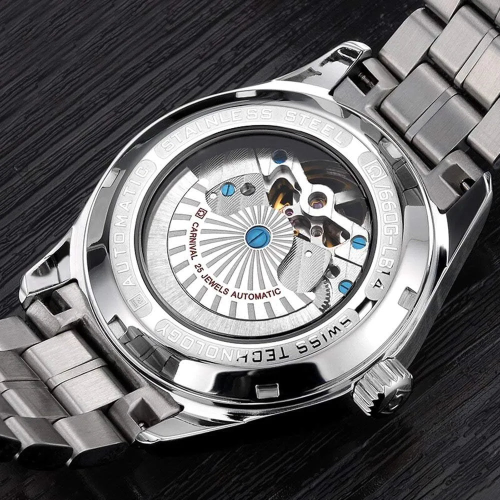 Waterproof Wrist Watch Gosasa Fashion Automatic Watch Men's Skeleton Watch Tourbillon Stainless sluggishly restful obtain Steel 