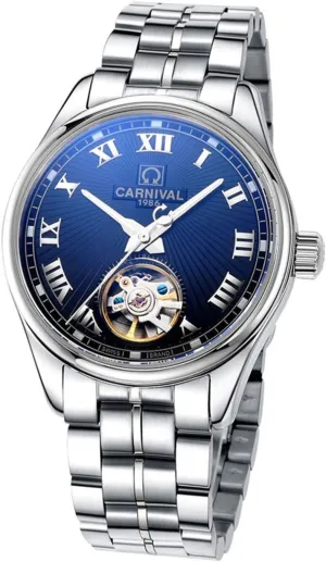 Waterproof Wrist Watch Gosasa Fashion Automatic Watch Men's Skeleton Watch Tourbillon Stainless sluggishly restful obtain Steel 