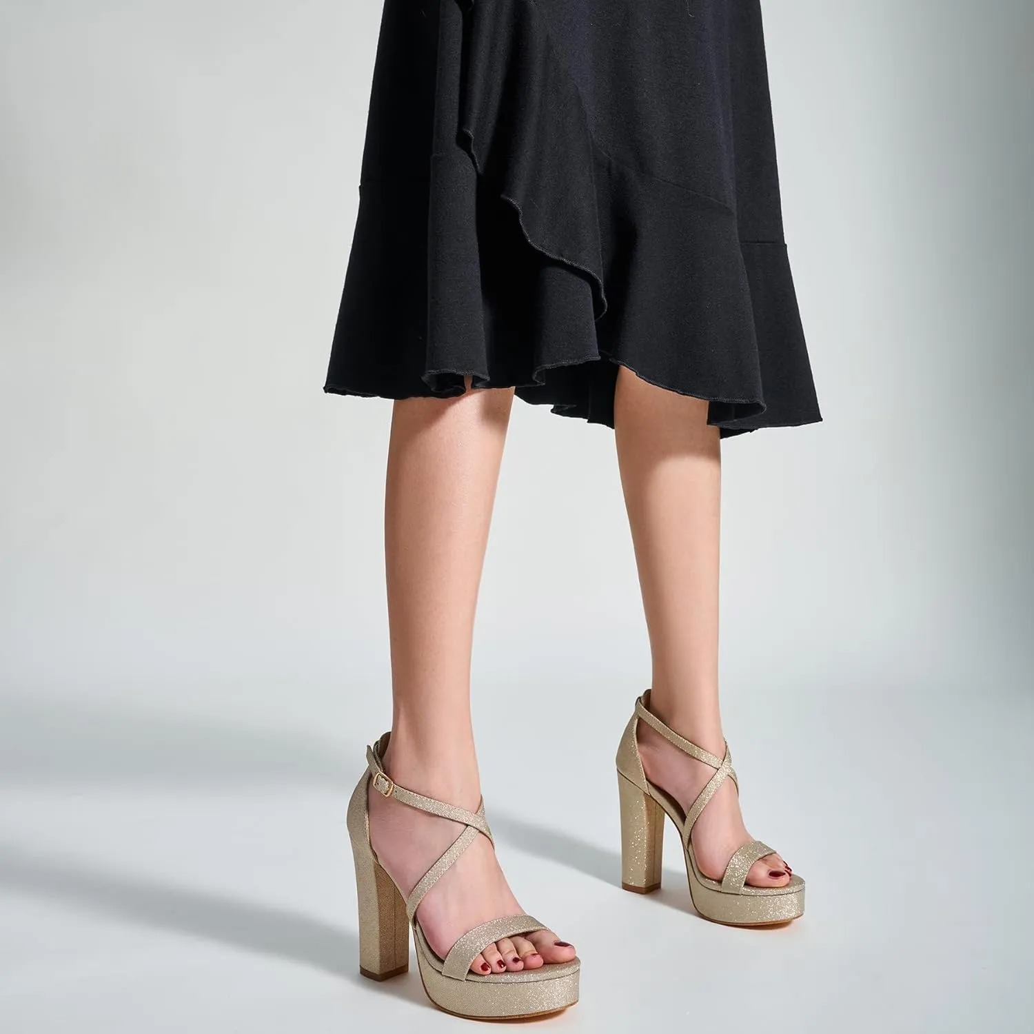 Wedding Party Shoes Trary pleistocene parking nonsense prevalent privilege rebellious Women's Strappy Platform Chunky High Heels Sandals Fashion Comfortable Open Toe Block Heels for Women Dress 