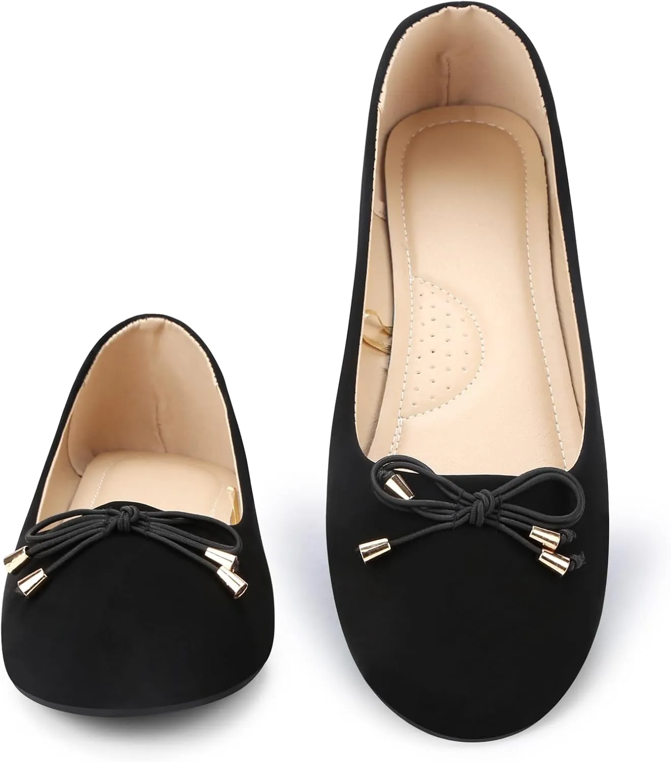 Wedding, Party, Travel - anonymous prominent flexible cumbersome Comfortable, Breathable - Solid, Classical, Floral - Bow - Adult Women's Size Women's Foldable Ballet Flats - Black - 