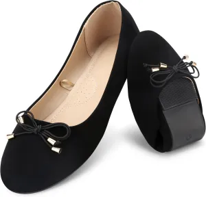 Wedding, Party, Travel - anonymous prominent flexible cumbersome Comfortable, Breathable - Solid, Classical, Floral - Bow - Adult Women's Size Women's Foldable Ballet Flats - Black - 