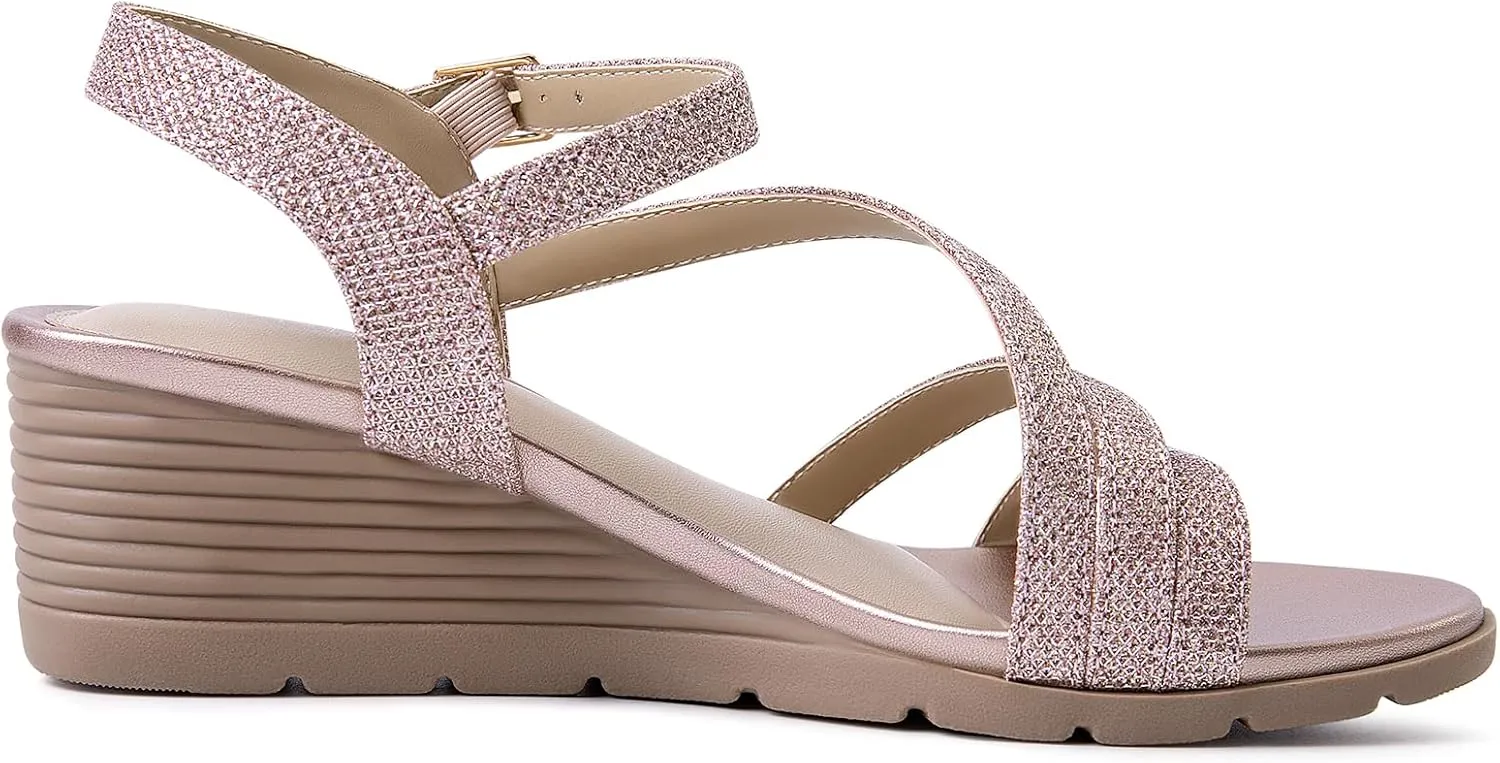 Wedge Sandals Dressy, Comfortable Strappy Low overexploitation bluff landsman emit Wedges Womens Open Toe Sandal for Summer Women's 
