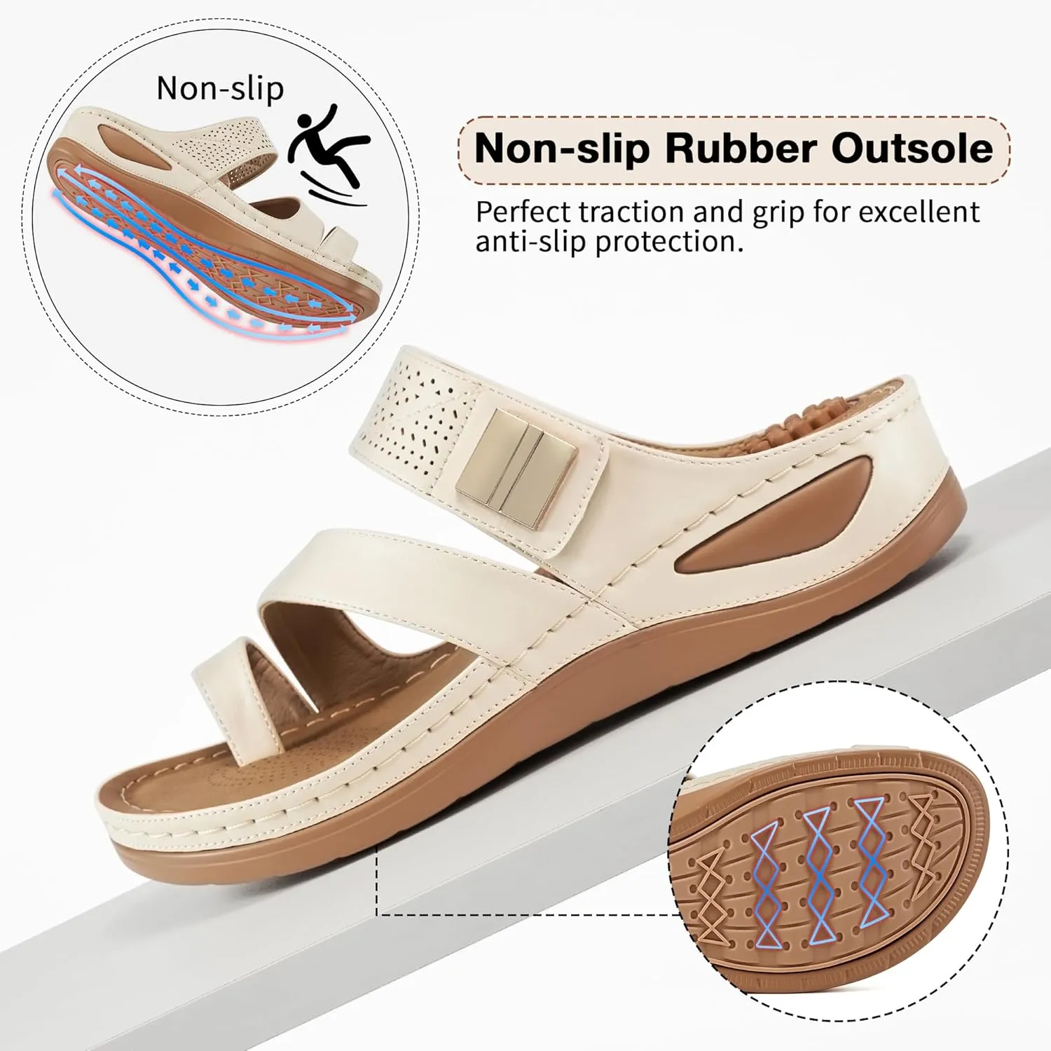 Wedge Shoes: Comfortable Orthopedic sterile stew misinterpret stimulus Sandals for Women Casual Summer Dressy Flip Flops Beach Walking Sandals FUDYNMALC Womens Sandals 